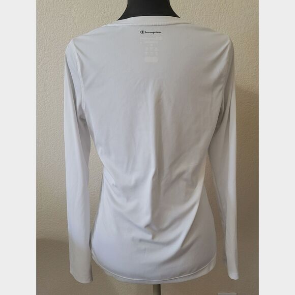 Champion PowerTrain Vapor white V neck womens long sleeve active top size medium - Picture 2 of 8